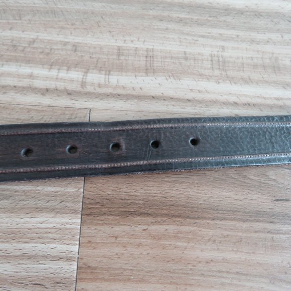 JOHN VARVATOS Men's Studded Brown Leather Belt - Size 34/85 - Picture 4 of 10